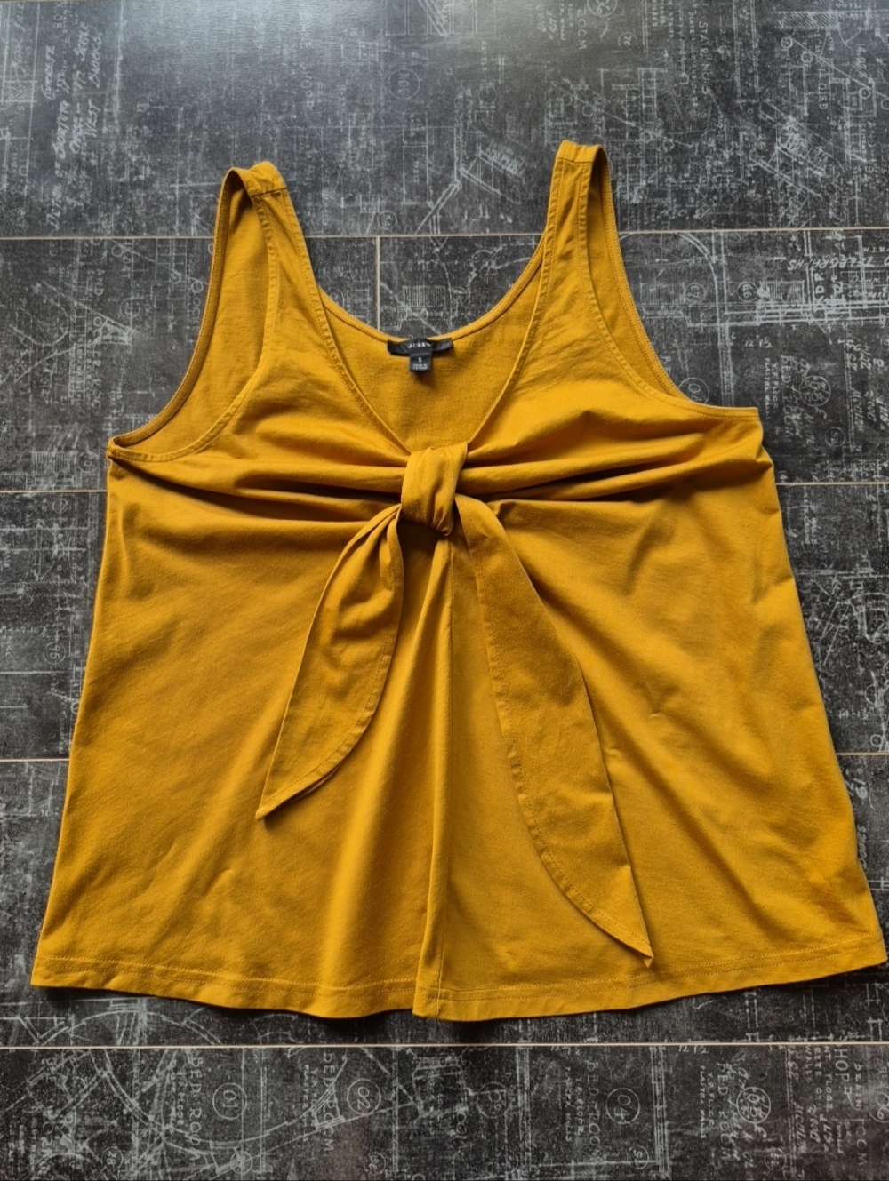 J. Crew Tie Front Tank Top Women's Size S Brandy Gold Mustard